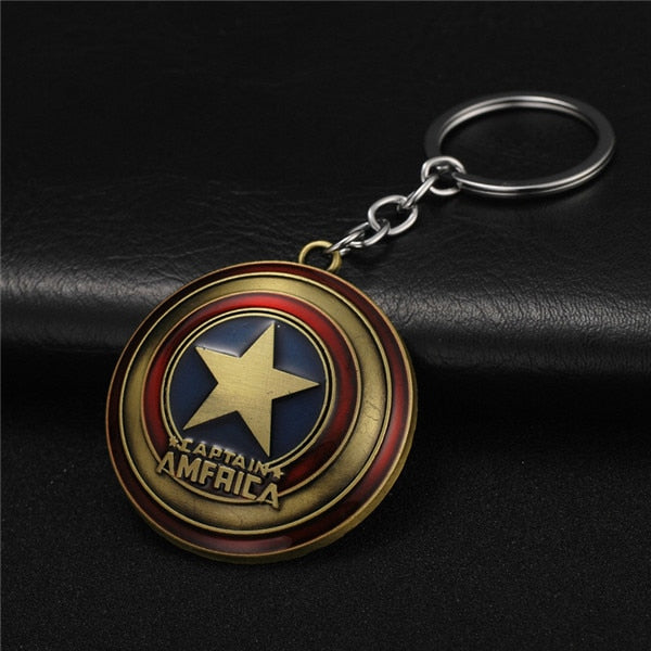 The Avengers Captain America Shield Spiderman Batman Keychain Toy Superhero Hulk Iron Man Marvel jewelry Metal Pendant Keychains