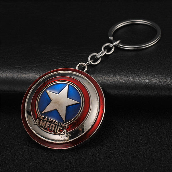 The Avengers Captain America Shield Spiderman Batman Keychain Toy Superhero Hulk Iron Man Marvel jewelry Metal Pendant Keychains