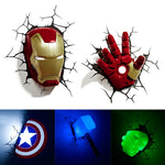 Marvel avengers LED Wall Lamps for Bedroom, Living Room, 3D creative Light.